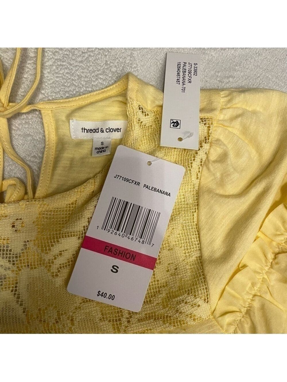 Cottage core top, yellow peasant blouse, lace, ruffles - Picture 9 of 14